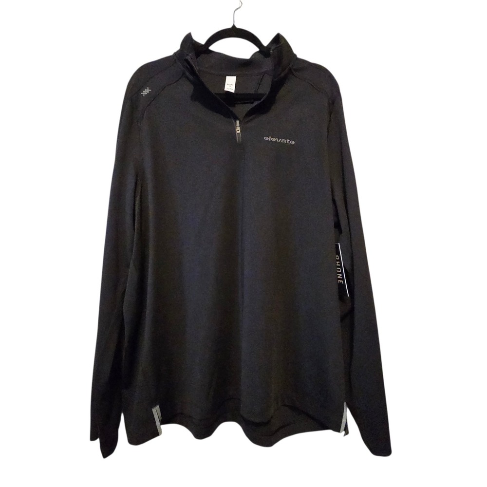 Rhone NWT 1/4 Zip Performance Jacket Mens XL Black Elevate Logo 102247 Msrp $108